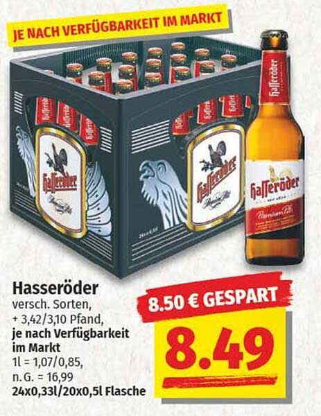 Hasseröder Bier 24 x 0,5 L Flasche
