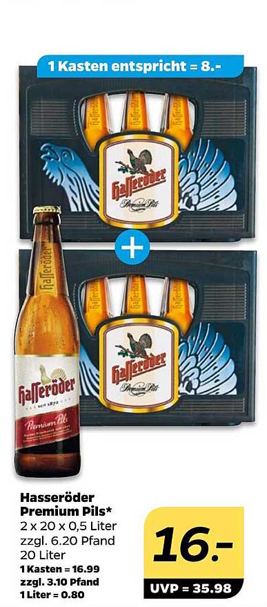 Hasseröder Premium Pils – 2 x 20 x 0,5 Liter