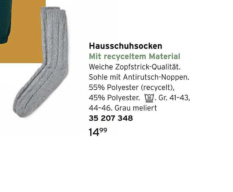 Hausschuhsocken mit recyceltem Material