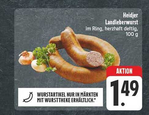 Heidjer Landleberwurst im Ring, herzhaft deftig, 100 g