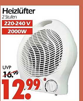 Heizlüfter 2000W – 2 Stufen