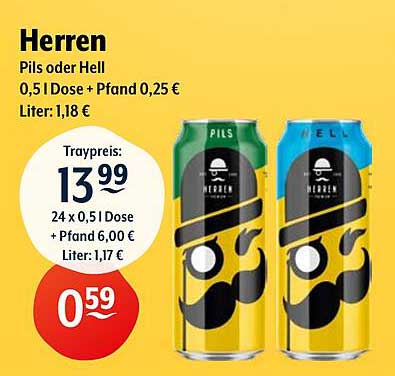 Herrn Pils oder Hell 0,5 l Dose