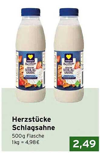 Herzstücke Schlagsahne 500g Flasche