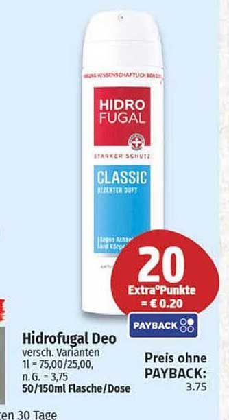 HidroFugal Deo Classic - Dezenter Duft