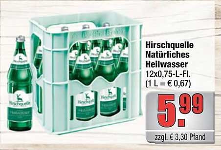 Hirschquelle Natürliches Heilwasser 12x0,75-L-Fl.