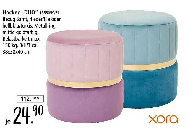 Hocker „DUO“ in unterschiedlichen Farben – jetzt für nur 24,90 €!