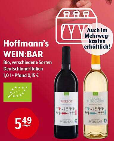 Hoffmann's WEIN:BAR - Bio, verschiedene Sorten Deutschland/Italien