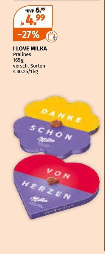 I LOVE MILKA Pralines 165 g - nur für kurze Zeit!