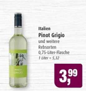 Italien Pinot Grigio und weitere Rebsorten 0,75-Liter-Flasche