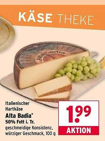 Italienischer Hartkäse Alta Badia 100 g