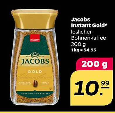 Jacobs Instant Gold* löslicher Bohnenkaffee 200 g