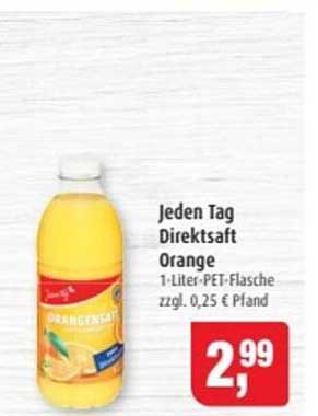 Jeden Tag Direktsaft Orange 1-Liter-PET-Flasche