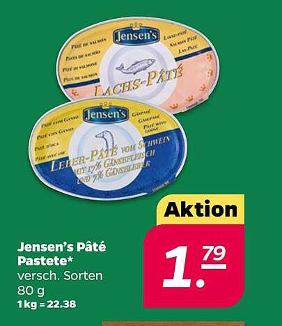 Jensen's Pâté Pastete – verschiedene Sorten 80 g