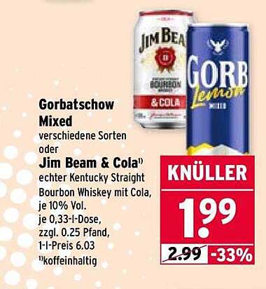 Jim Beam & Cola 0,33 l Dose