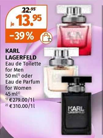 KARL LAGERFELD Eau de Toilette for Men 50 ml oder Eau de Parfum for Women 45 ml