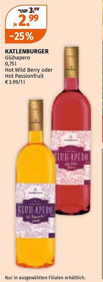 KATLENBURGER Glühaperitivo 0,75l - Hot Wild Berry oder Hot Passionfruit