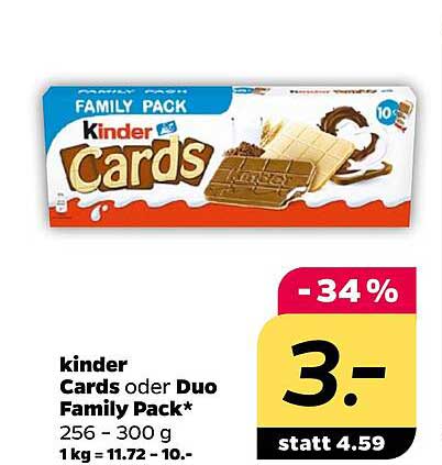 kinder Cards oder Duo Family Pack* 256 - 300 g