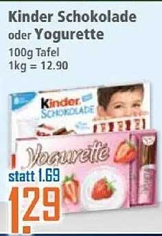Kinder Schokolade oder Yogurette 100g Tafel