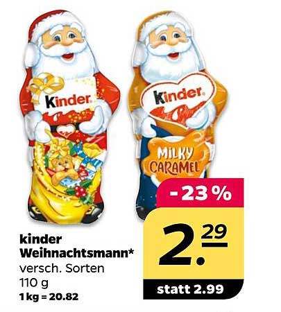 kinder Weihnachtsmann* versch. Sorten 110 g