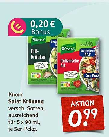 Knorr Salat Krönung – Verschiedene Sorten für frische Salate