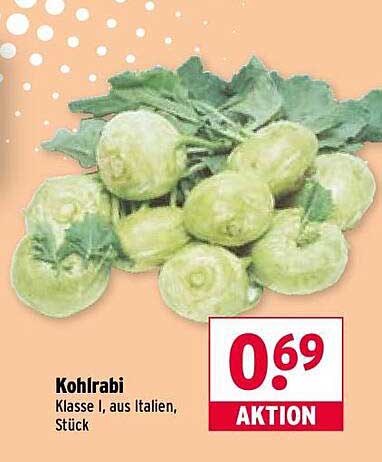 Kohlrabi Klasse I, aus Italien, Stück