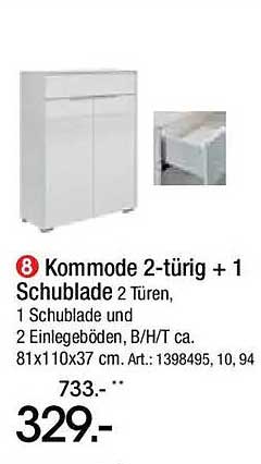 Kommmode 2-türig + 1 Schublade