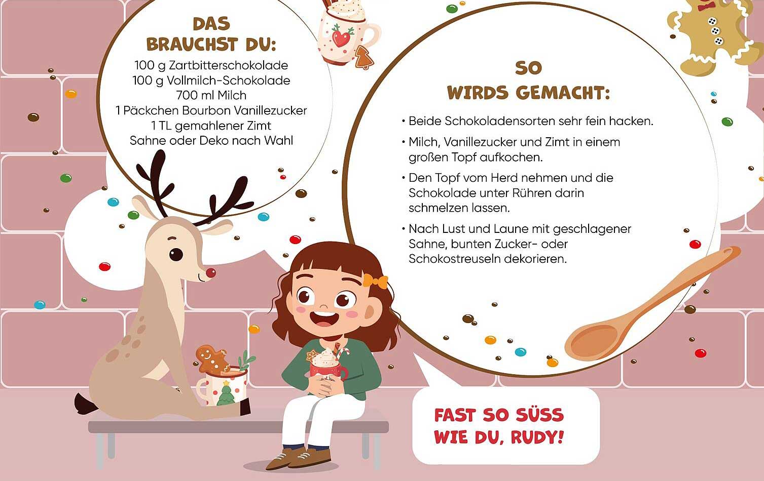 Köstliche heiße Schokolade mit Zartbitter und Vollmilch