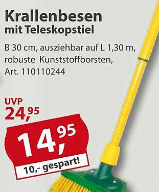Krallenbesen mit Teleskopstiel