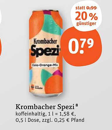 Krombacher Spezi 0,5 l Dose zum Sparpreis von 0,79 €