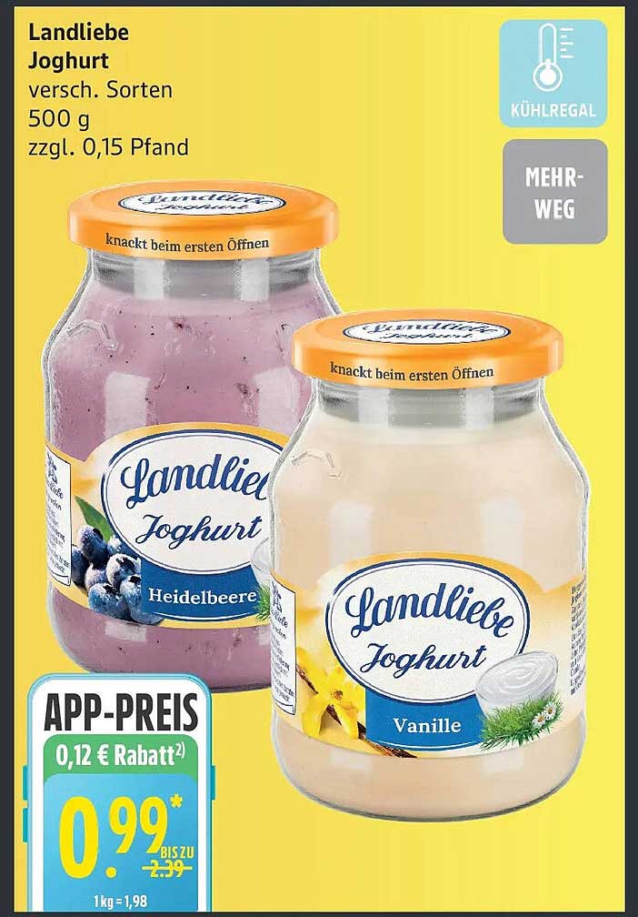 Landliebe Joghurt verschiedene Sorten 500 g