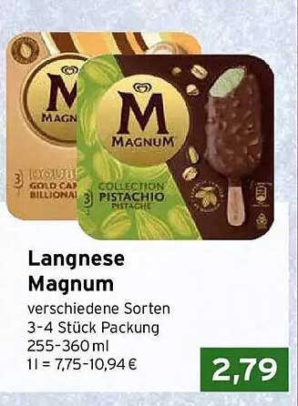 Langnese Magnum - verschiedene Sorten 3-4 Stück Packung