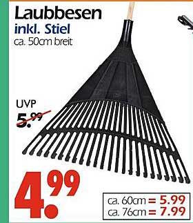 Laubbesen inkl. Stiel, ca. 50cm breit