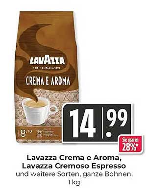 Lavazza Crema e Aroma, Lavazza Cremoso Espresso und weitere Sorten, ganze Bohnen, 1 kg