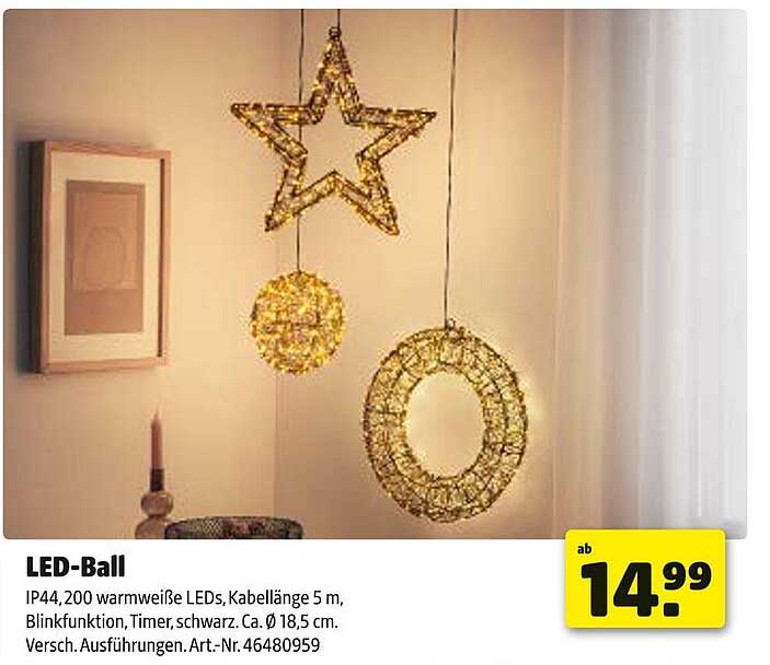 LED-Ball – warmweiße Beleuchtung für jeden Raum