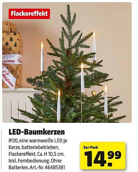 LED-Baumkerzen mit Flackereffekt - für eine stimmungsvolle Weihnachtszeit