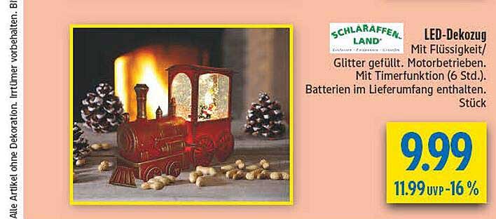 LED-Dekozug mit Flüssigkeit und Glitter – Ein festlicher Blickfang!