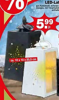 LED-Laterne aus Kunststoff in zwei Designs