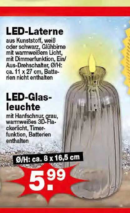 LED-Laterne und LED-Glasleuchte - stilvolles Licht für Ihr Zuhause
