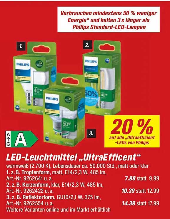 LED-Leuchtmittel „UltraEfficient“ von Philips