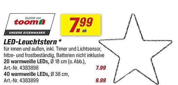 LED-Leuchtstern - für innen und außen inkl. Timer und Lichtsensor