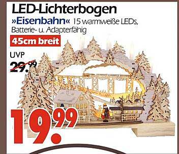LED-Lichterbogen "Eisenbahn" mit 15 warmweißen LEDs