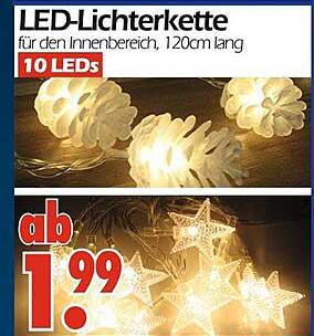 LED-Lichterkette für den Innenbereich, 120cm lang, 10 LEDs