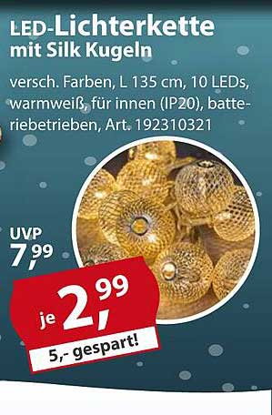LED-Lichterkette mit Silk Kugeln