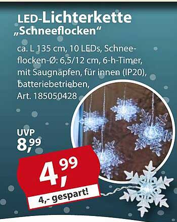 LED-Lichterkette "Schneeflocken"