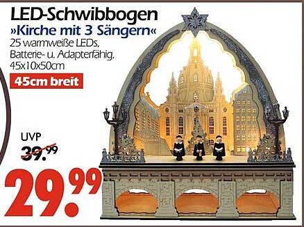 LED-Schwibbogen 'Kirche mit 3 Sängern'