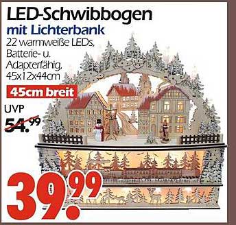 LED-Schwibbogen mit Lichterbank