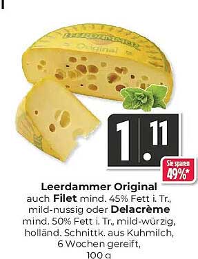 Leerdammer Original – auch Filet und Delacrème