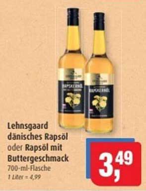 Lehnsgaard dänisches Rapsöl oder Rapsöl mit Buttergeschmack 700-ml-Flasche