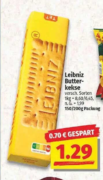 Leibniz Butterkekse 150/200g Packung