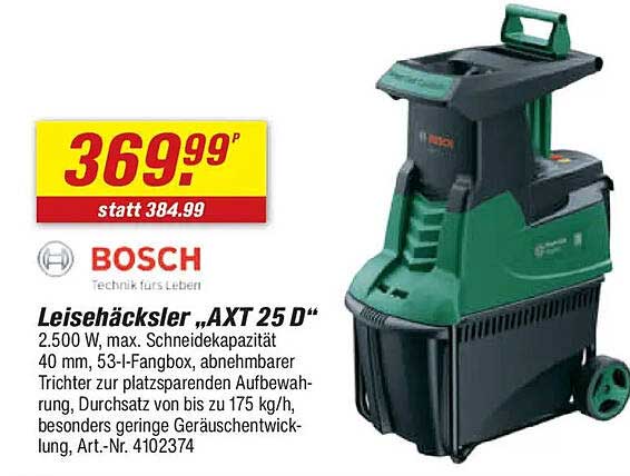 Leisehäcksler „AXT 25 D“ von Bosch